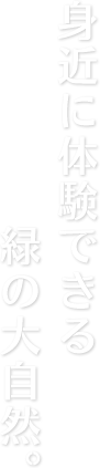 身近に体験できる緑の大自然。